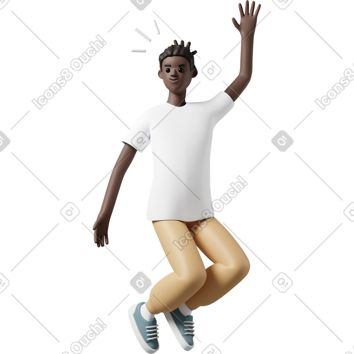 Иллюстрация Boy jumping в стиле 3D Casual life — скачать в форматах PNG, SVG