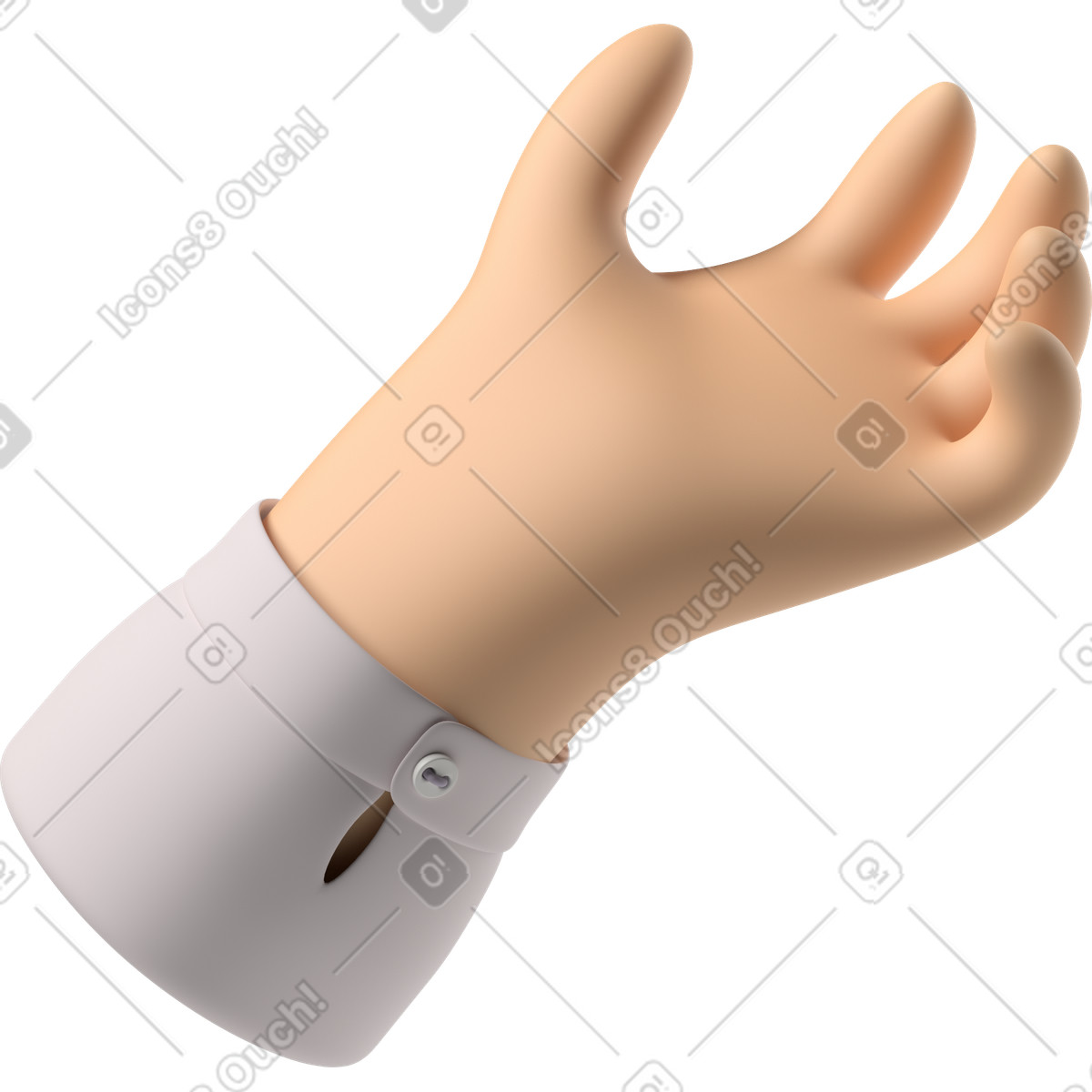 3D Hands Fun&Wild スタイルの White skin hand giving のイラストをPNG、SVG形式でダウンロード