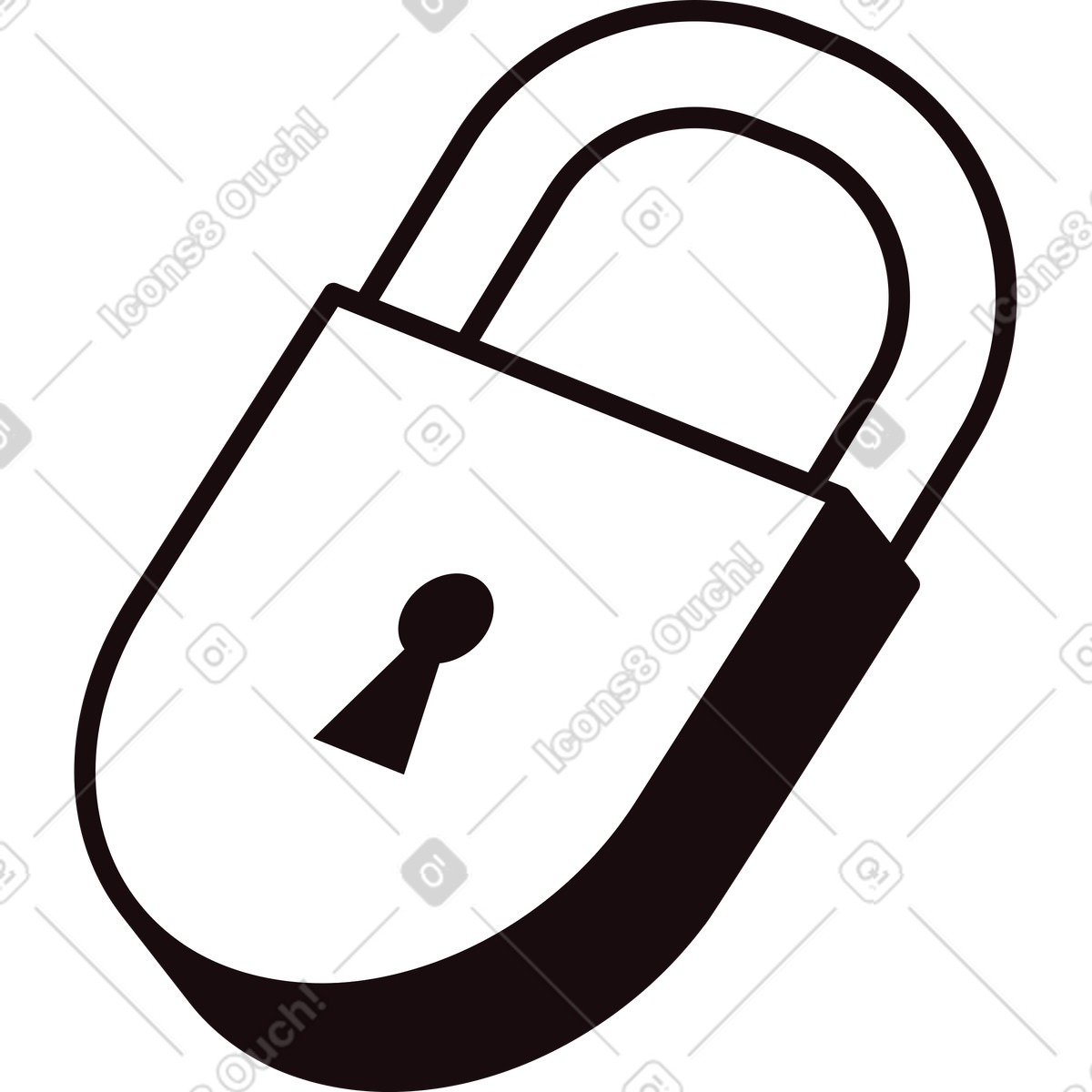 Padlock illustration in PNG, SVG