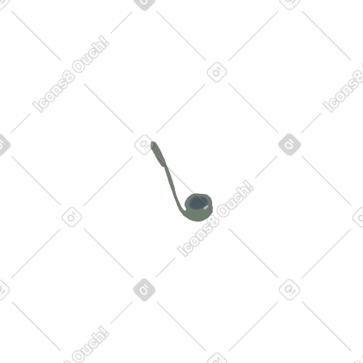Illustration Gray ladle dans le style Ikigai à télécharger aux formats PNG, SVG