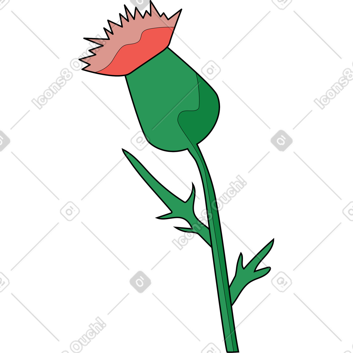 Thorn illustration featuring detailed thorns clipart image in PNG SVG