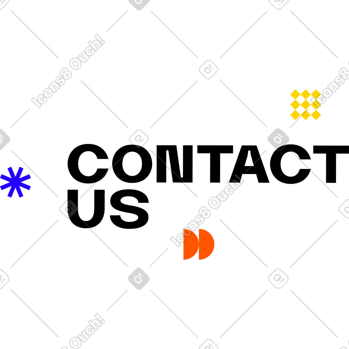 Text contact us animated illustration in Framework style download in GIF, Lottie (JSON), AE