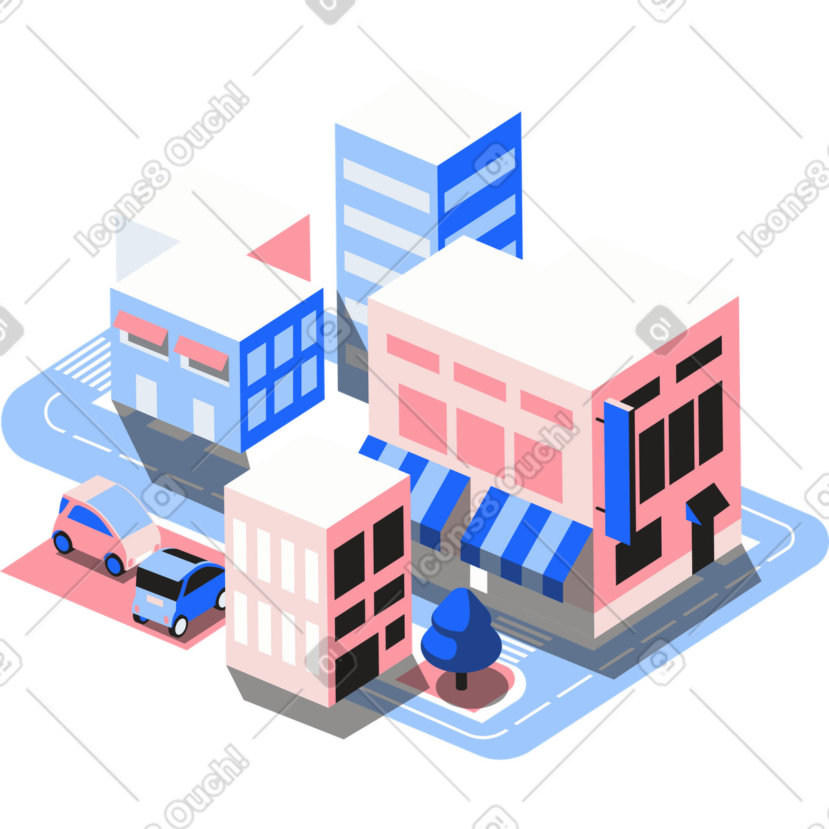 Ilustração de Layout da cidade em isometria no estilo Editorial para baixar PNG, SVG