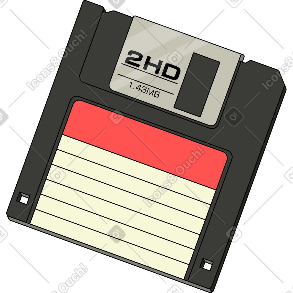 Ilustración Disco flexible en estilo Retro a descargar en PNG y SVG
