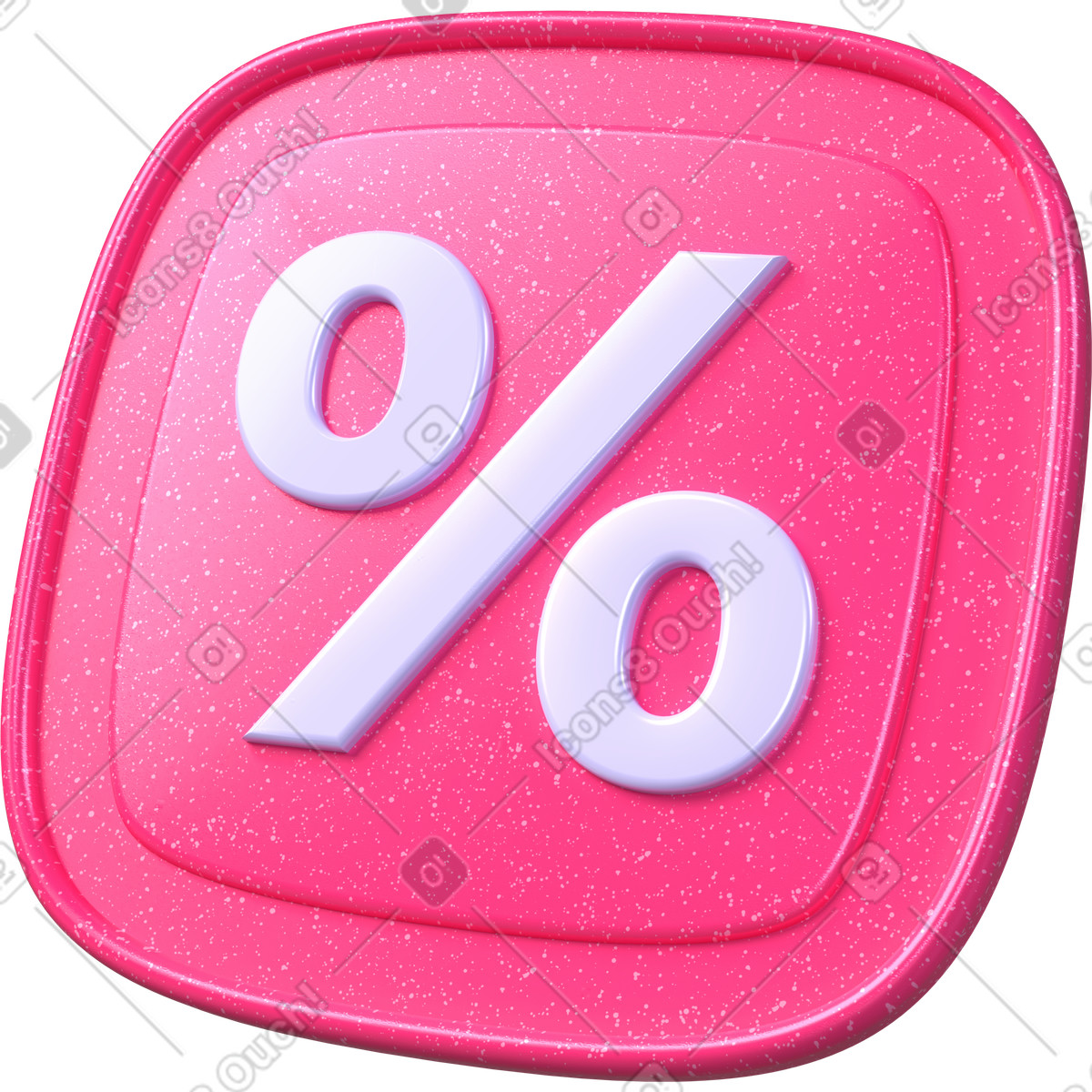 Ilustración Símbolo de descuento, distintivo porcentaje, icono oferta venta en estilo 3D Boost a descargar en PNG y SVG