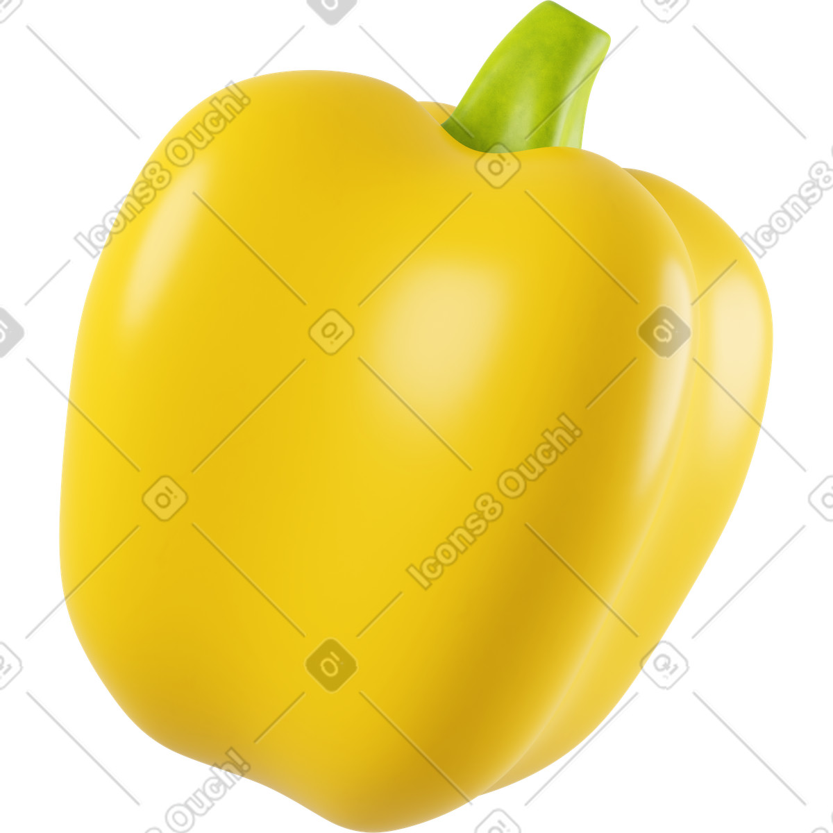 Ilustração de Pimentão amarelo em no estilo 3D Business para baixar em PNG, SVG