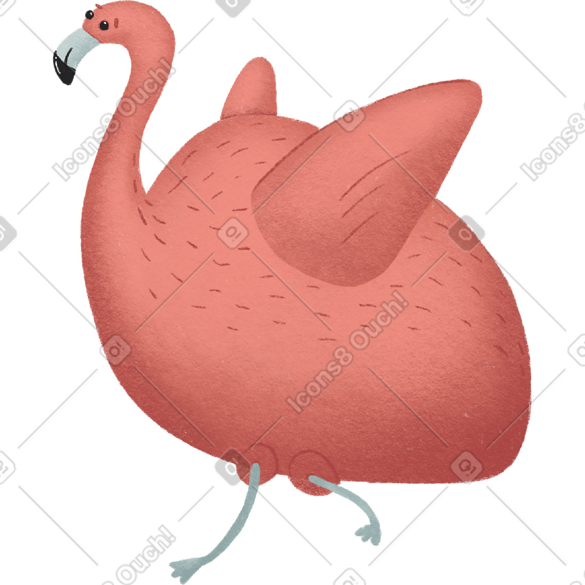 Ilustração de Flamingos em no estilo Woolly para baixar em PNG, SVG