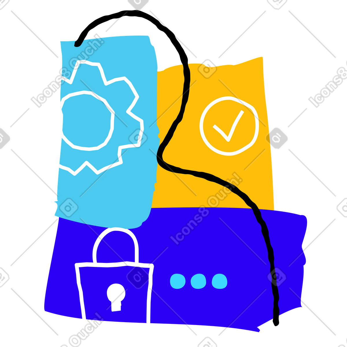 Impostazioni dell'account illustrazione in stile Puzzle scarica in PNG, SVG