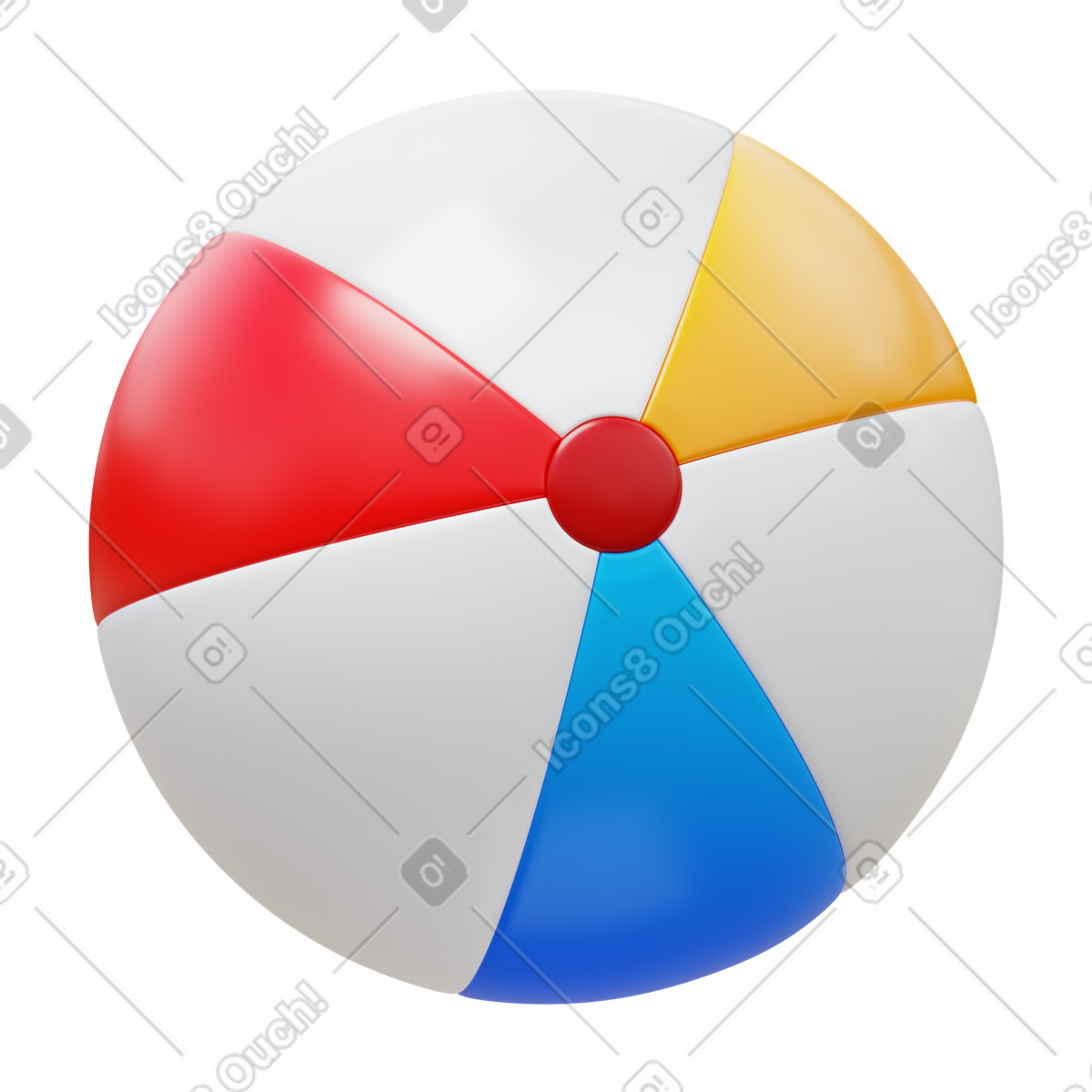 下载 3D Fluency 风格的 Beach ball 插画，支持 PNG、SVG 格式