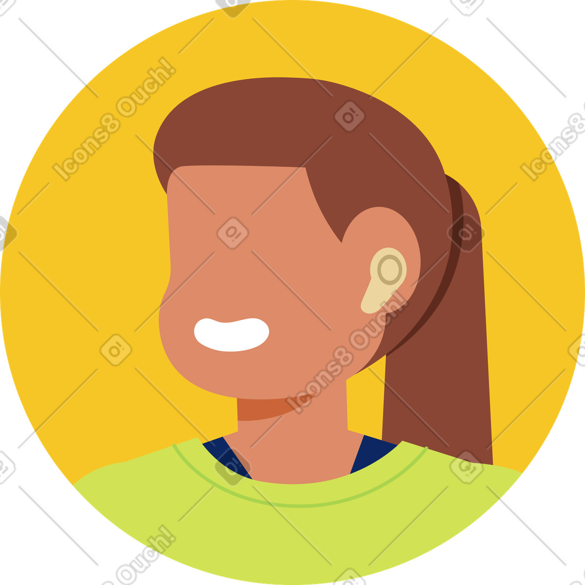 Female avatar illustration in Catchy style download in PNG, SVG