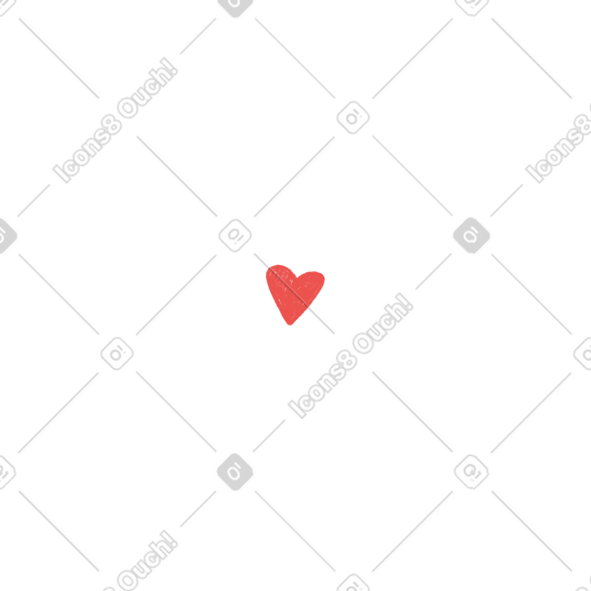 Ilustração de Red heart em no estilo Biro para baixar em PNG, SVG