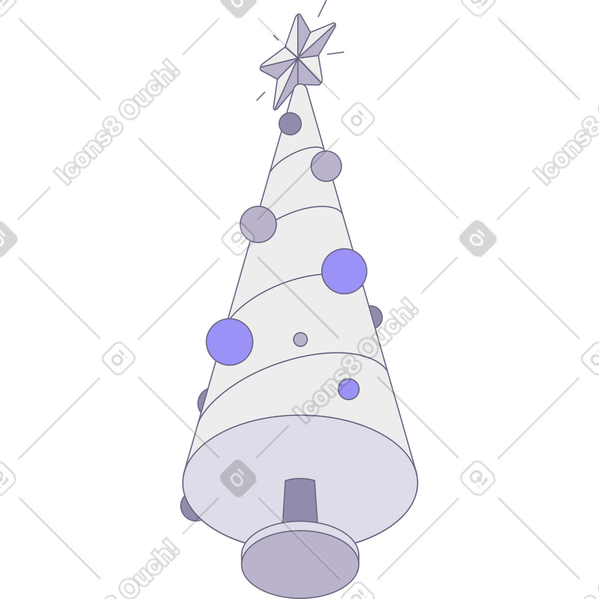 Ilustración Árbol de navidad con adornos navideños. en estilo Modul a descargar en PNG y SVG