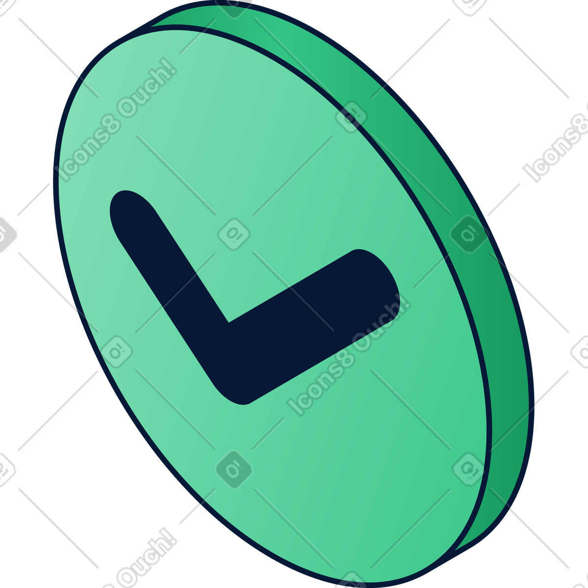 Isometric checkmark illustration in Neat style download in PNG, SVG