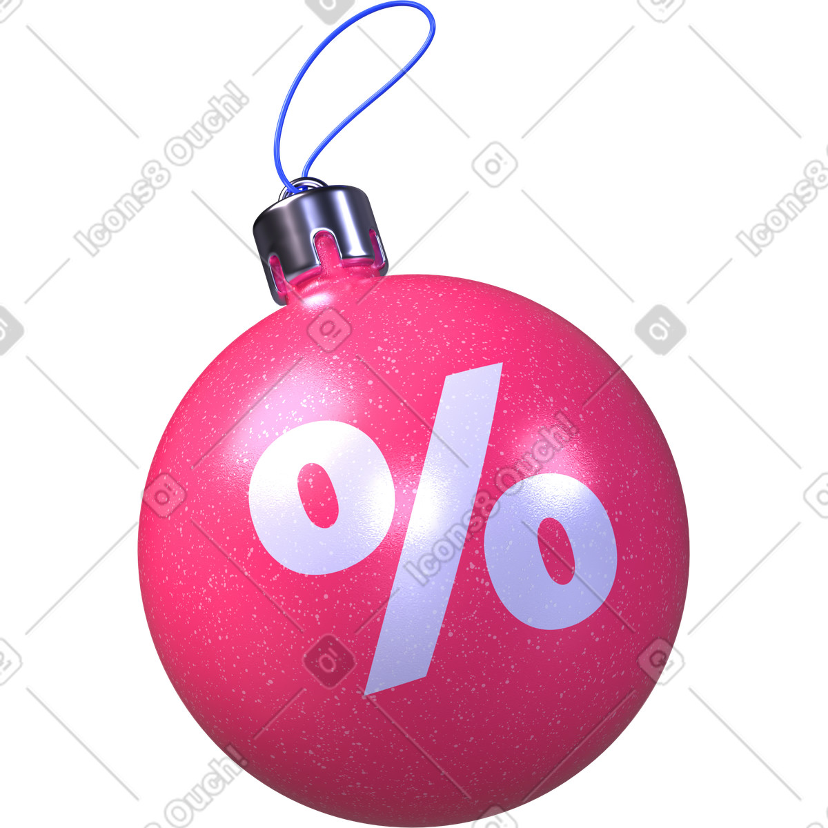 Christmas sale, Percentage bauble, Holiday discount symbol illustration in 3D Boost style download in PNG, SVG