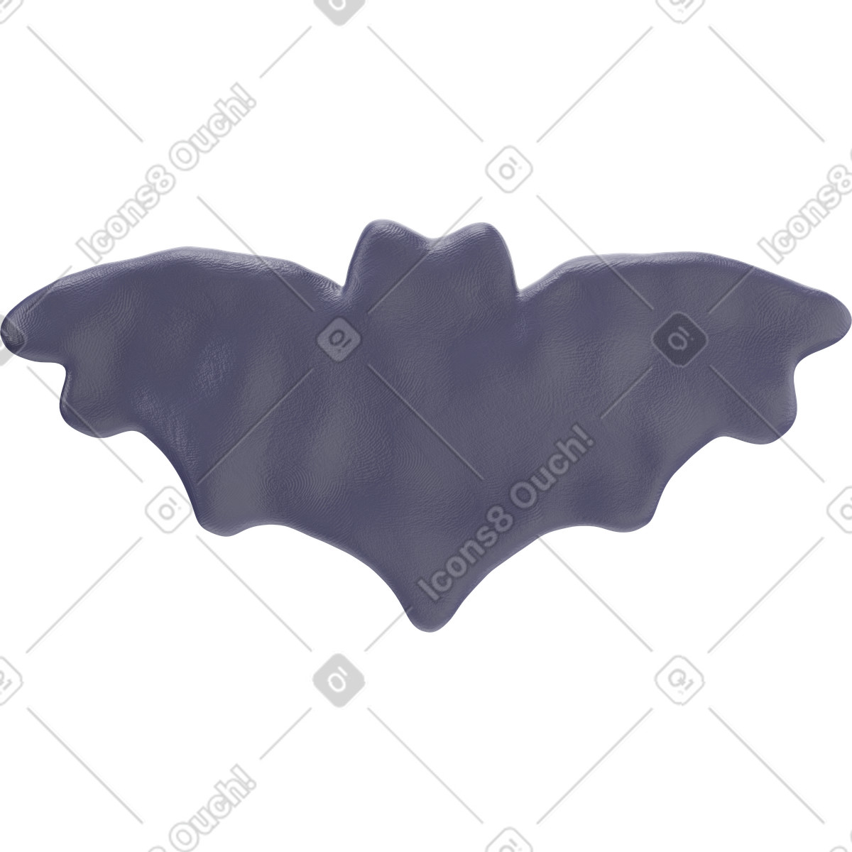 Pipistrello di halloween nero illustrazione in stile 3D Stripy scarica in PNG, SVG