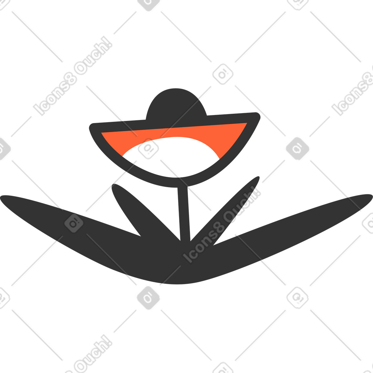 Crayon 스타일의 꽃 일러스트레이션 PNG, SVG 다운로드