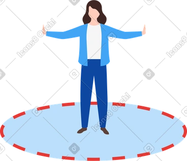 Social distancing woman PNG, SVG