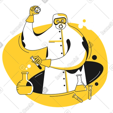 Man wearing mask working in laboratory PNG, SVG