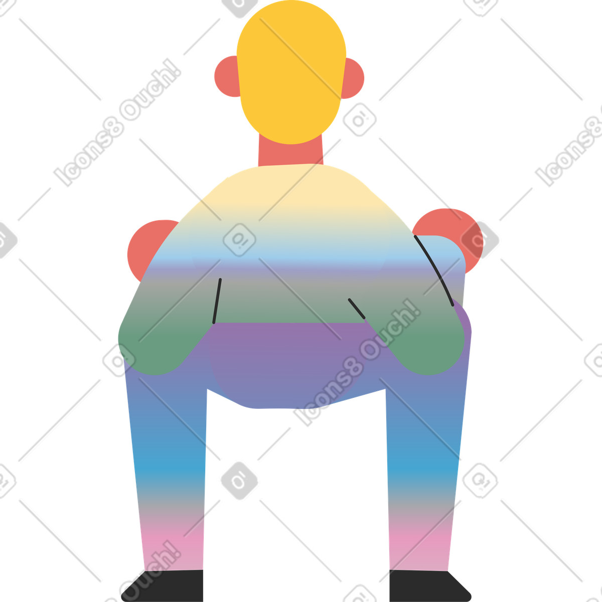 Marginalia スタイルの Sitting man のイラストをPNG、SVG形式でダウンロード