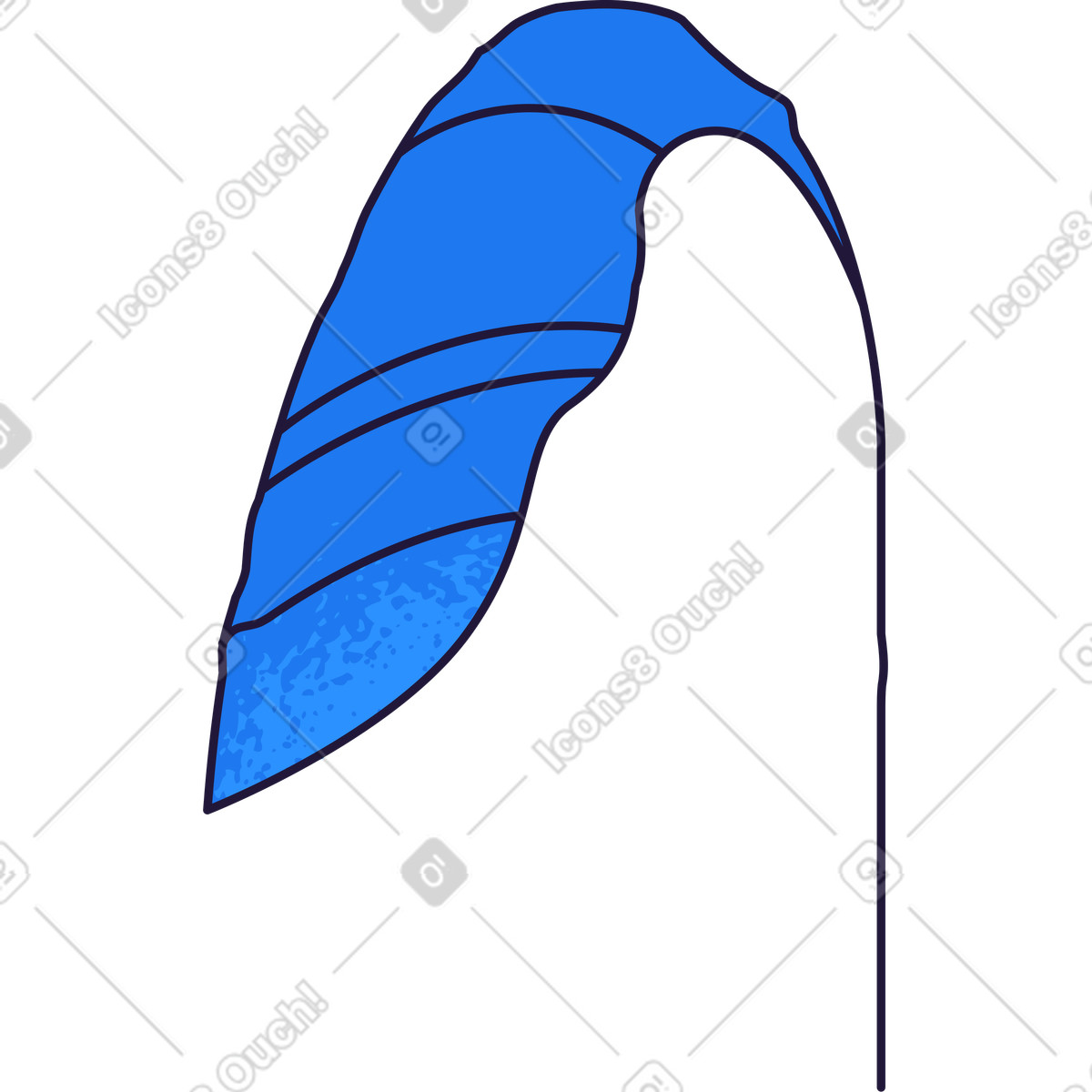 Conifer スタイルの Blue leaf のイラストをPNG、SVG形式でダウンロード