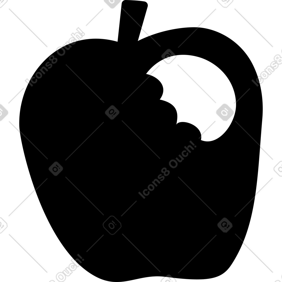 Illustration Pomme dans le style Journal à télécharger aux formats PNG, SVG