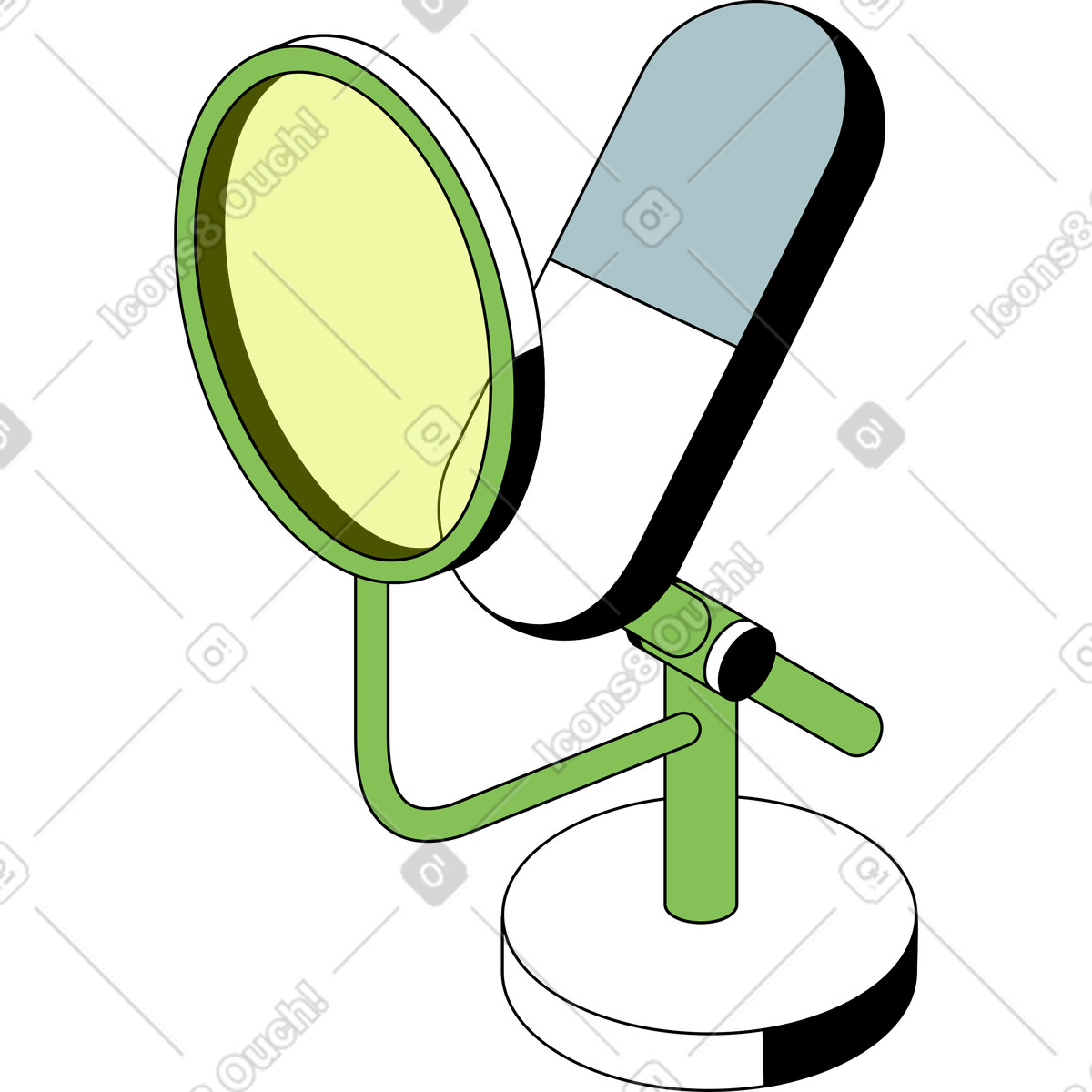 Mikrofon-Illustration im Isometric-Stil als Download in PNG, SVG
