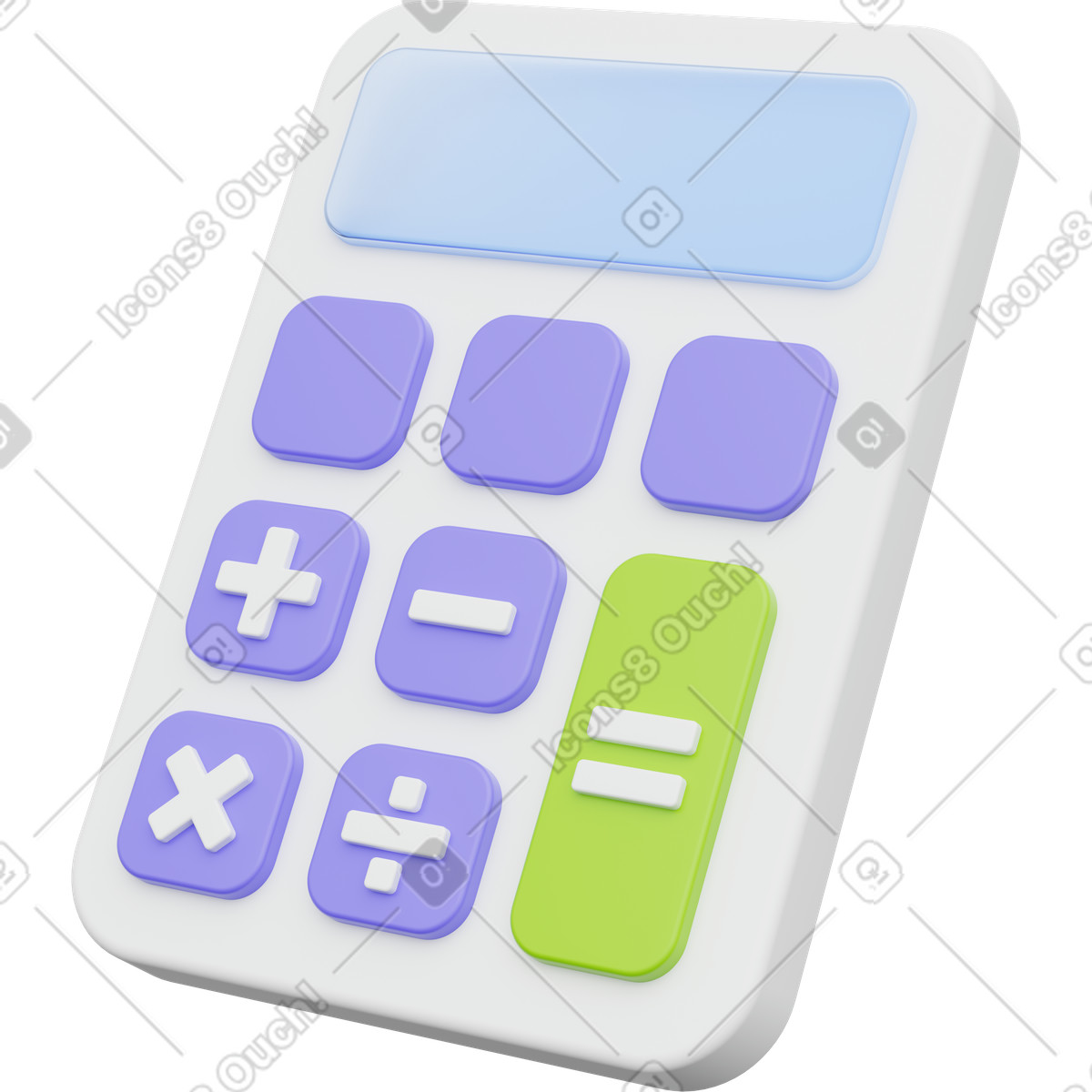 White calculator icon, finance and math tool illustration in PNG, SVG
