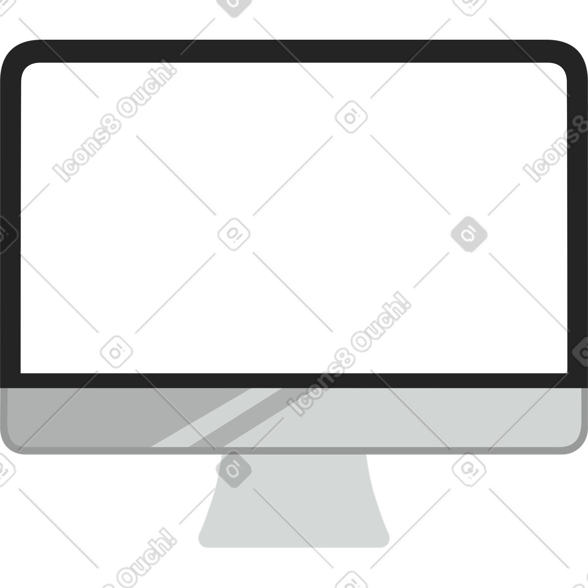 Schermo del computer illustrazione in stile Lagom scarica in PNG, SVG