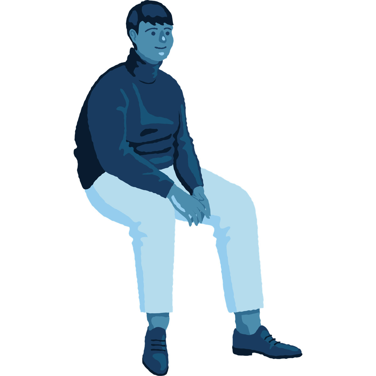 Ilustración Man sitting en estilo Cherry a descargar en PNG y SVG