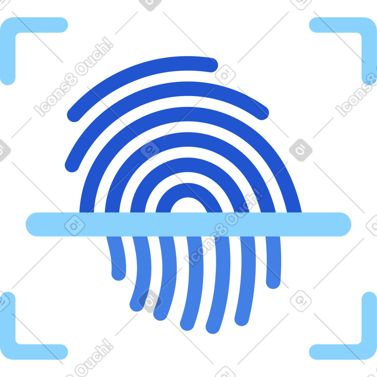 Fingerprint scanning illustration in Glossy style download in PNG, SVG