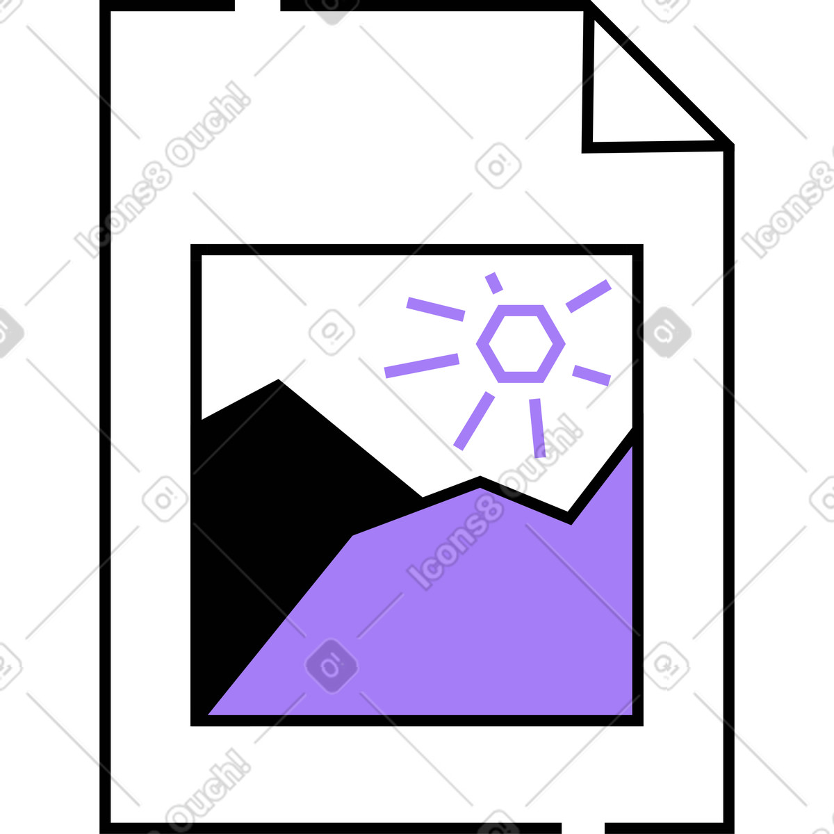 Dokument mit tagesfoto-Illustration im Amethyst-Stil als Download in PNG, SVG