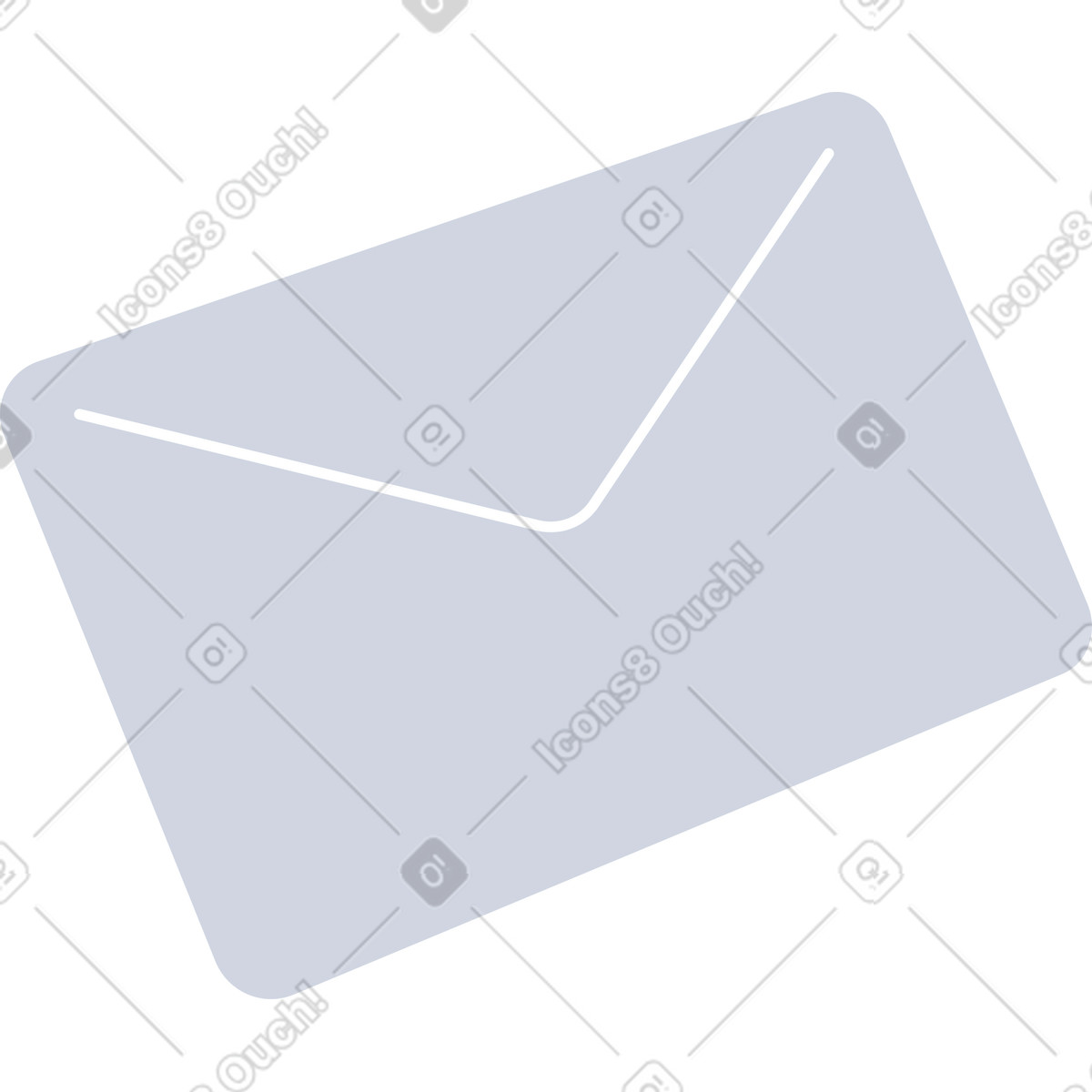Grey envelope illustration in PNG, SVG