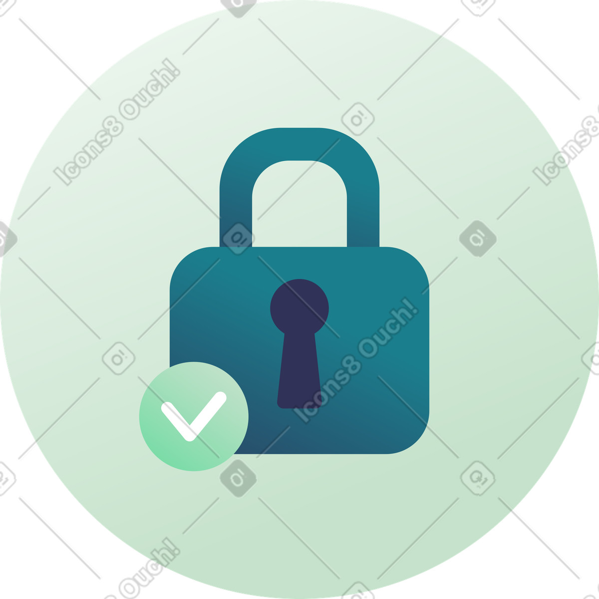 Closed padlock icon illustration in PNG, SVG