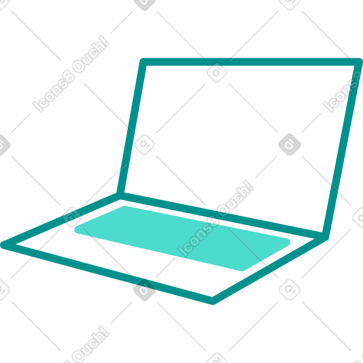 Open laptop illustration in PNG, SVG