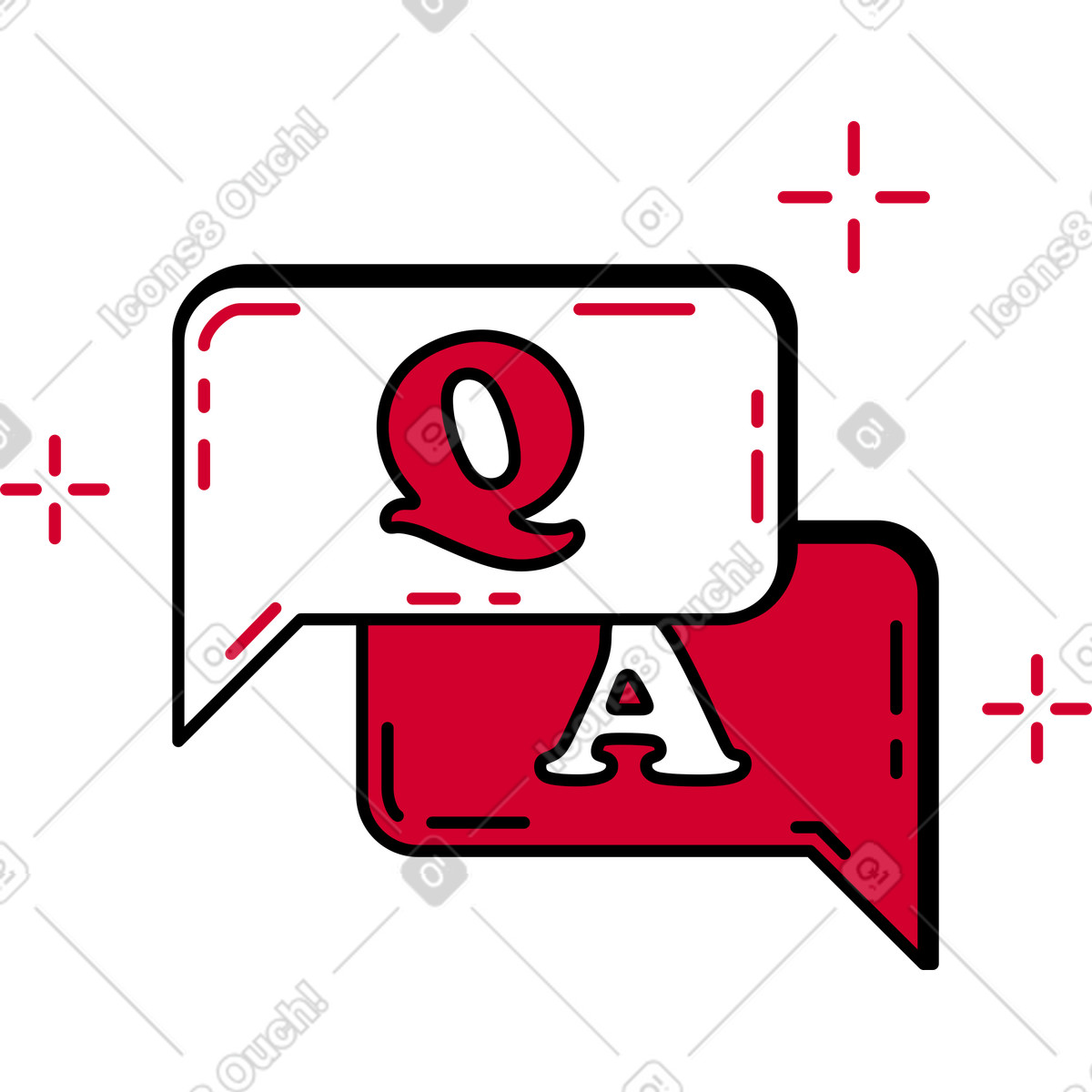 Ilustração de Perguntas frequentes em no estilo Ruby para baixar em PNG, SVG