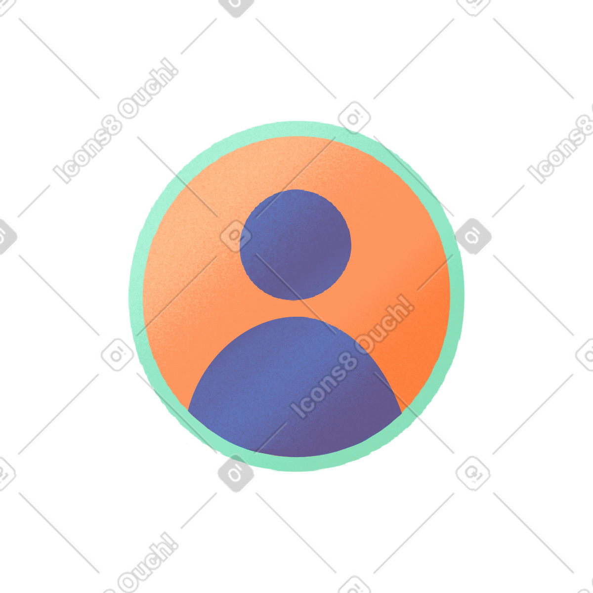 Smart 스타일의 주황색 원의 사용자 아이콘 일러스트레이션 PNG, SVG 다운로드