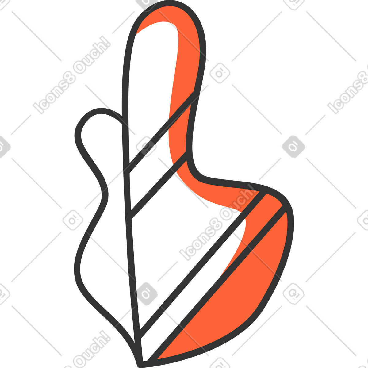 Blatt-Illustration im Crayon-Stil als Download in PNG, SVG