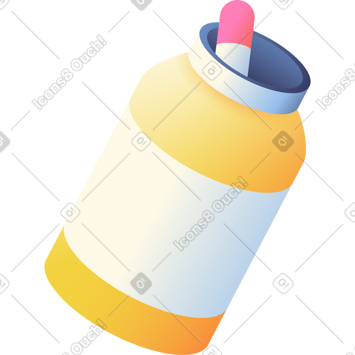 Pill bottle illustration in Beam style download in PNG, SVG