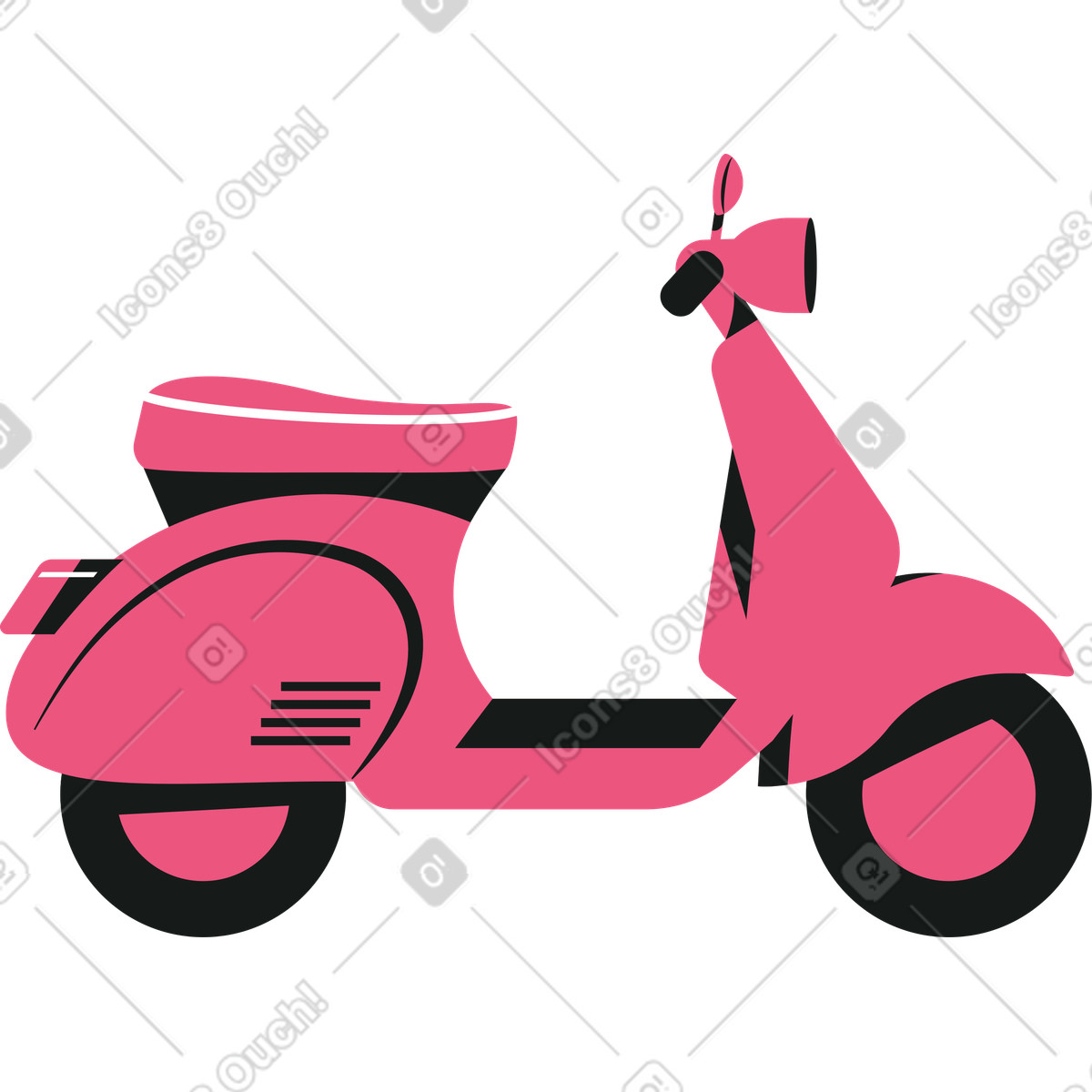 Retro-moped-Illustration im Lounge-Stil als Download in PNG, SVG