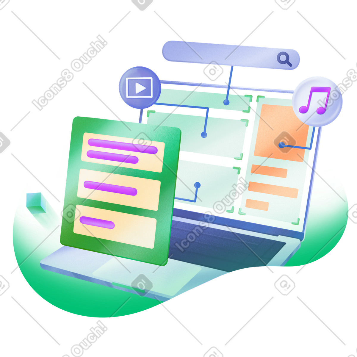 Engaging UX/UI design for digital interface illustration in PNG, SVG