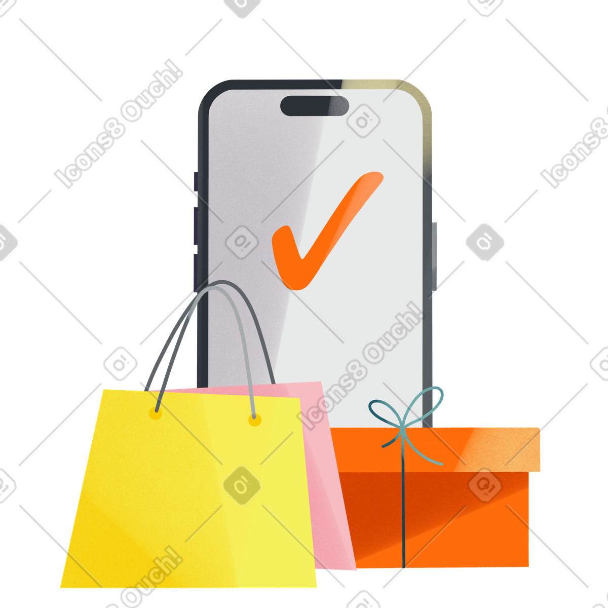 Ilustração de Pedido online entregue em no estilo Shine para baixar em PNG, SVG