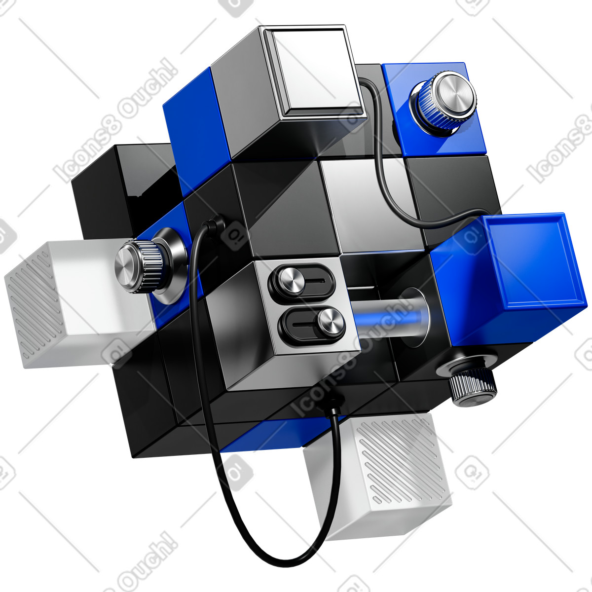 3D Pro 스타일의 Cubes modular control system as configurable digital workflow automation 일러스트레이션 PNG, SVG 다운로드