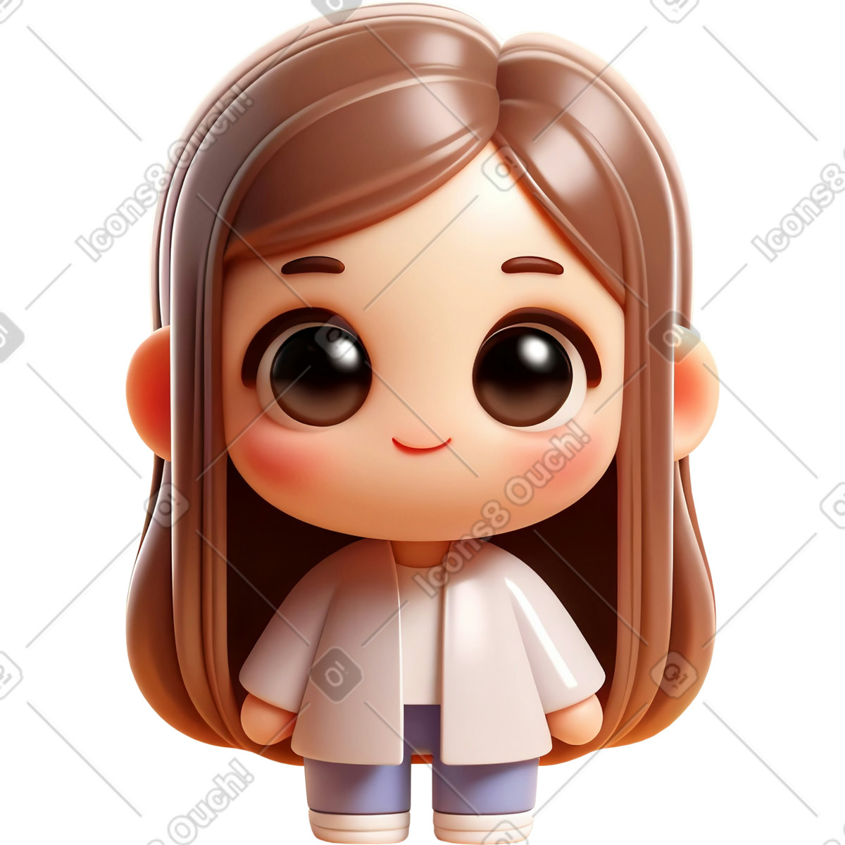 Girl illustration clipart in PNG, SVG, GIF showcasing a young female character