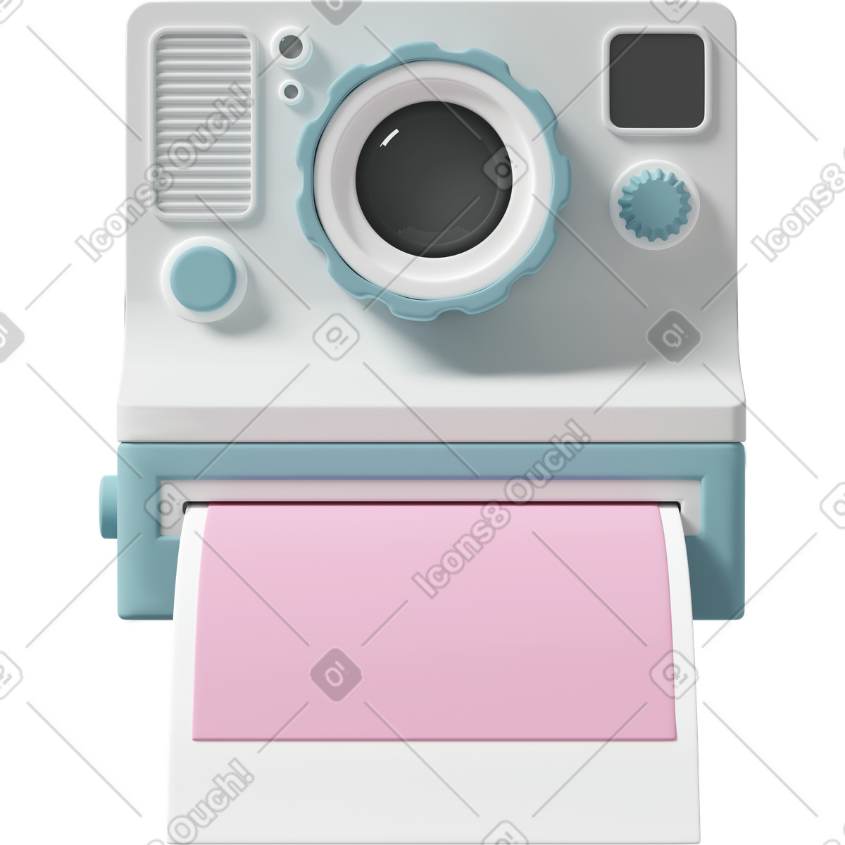 3D Casual life 스타일의 Blue polaroid with photo 일러스트레이션 PNG, SVG 다운로드