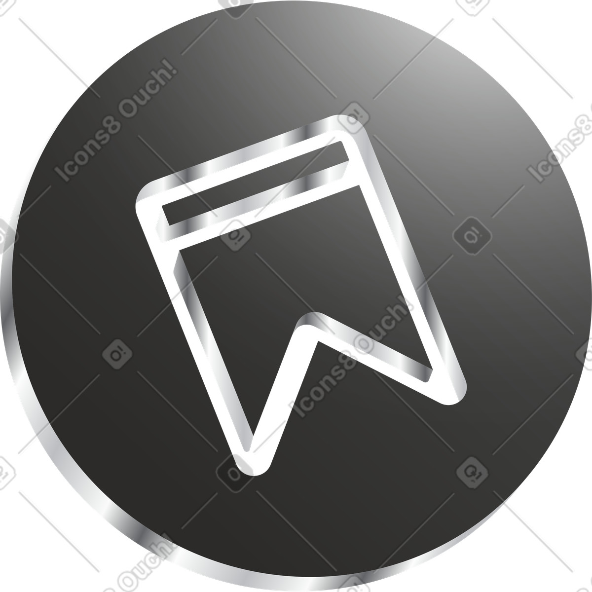 UI ribbon bookmark in black circle icon illustration Token style download PNG, SVG