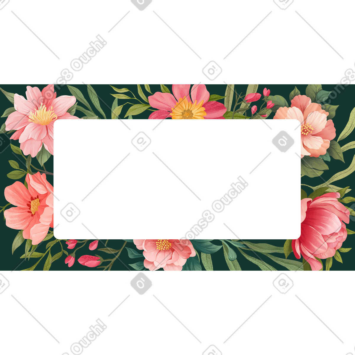 Illustration Grandes fleurs et espace de copie dans le style Floral à télécharger aux formats PNG, SVG