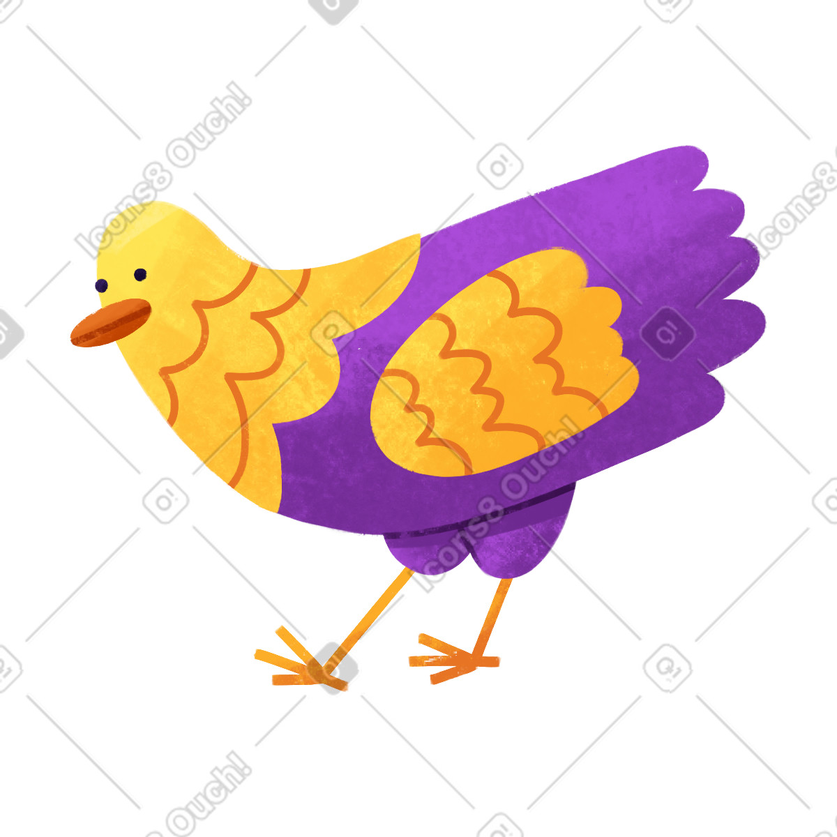 Pollo illustrazione in stile Bonbon scarica in PNG, SVG