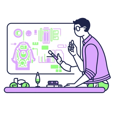 An engineer drawing engine schematics on a whiteboard
