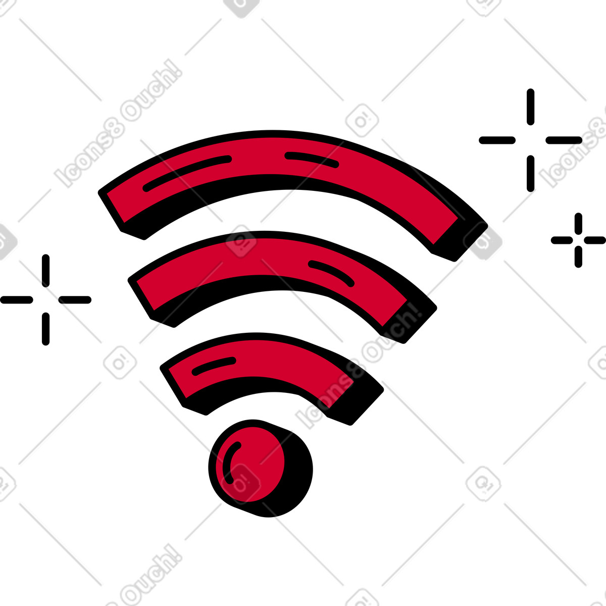 Illustration Icone wifi dans le style Ruby à télécharger aux formats PNG, SVG