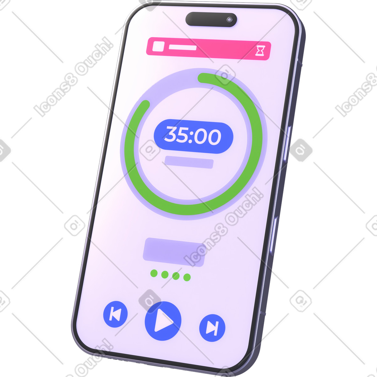 Timer pomodoro, app di produttività, gestione della concentrazione illustrazione in stile 3D Boost scarica in PNG, SVG